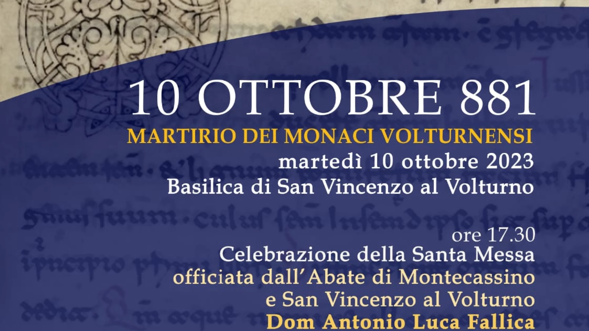 Martirio dei Monaci Volturnensi, all'Abbazia di San Vincenzo il ricordo del 10 ottobre 881